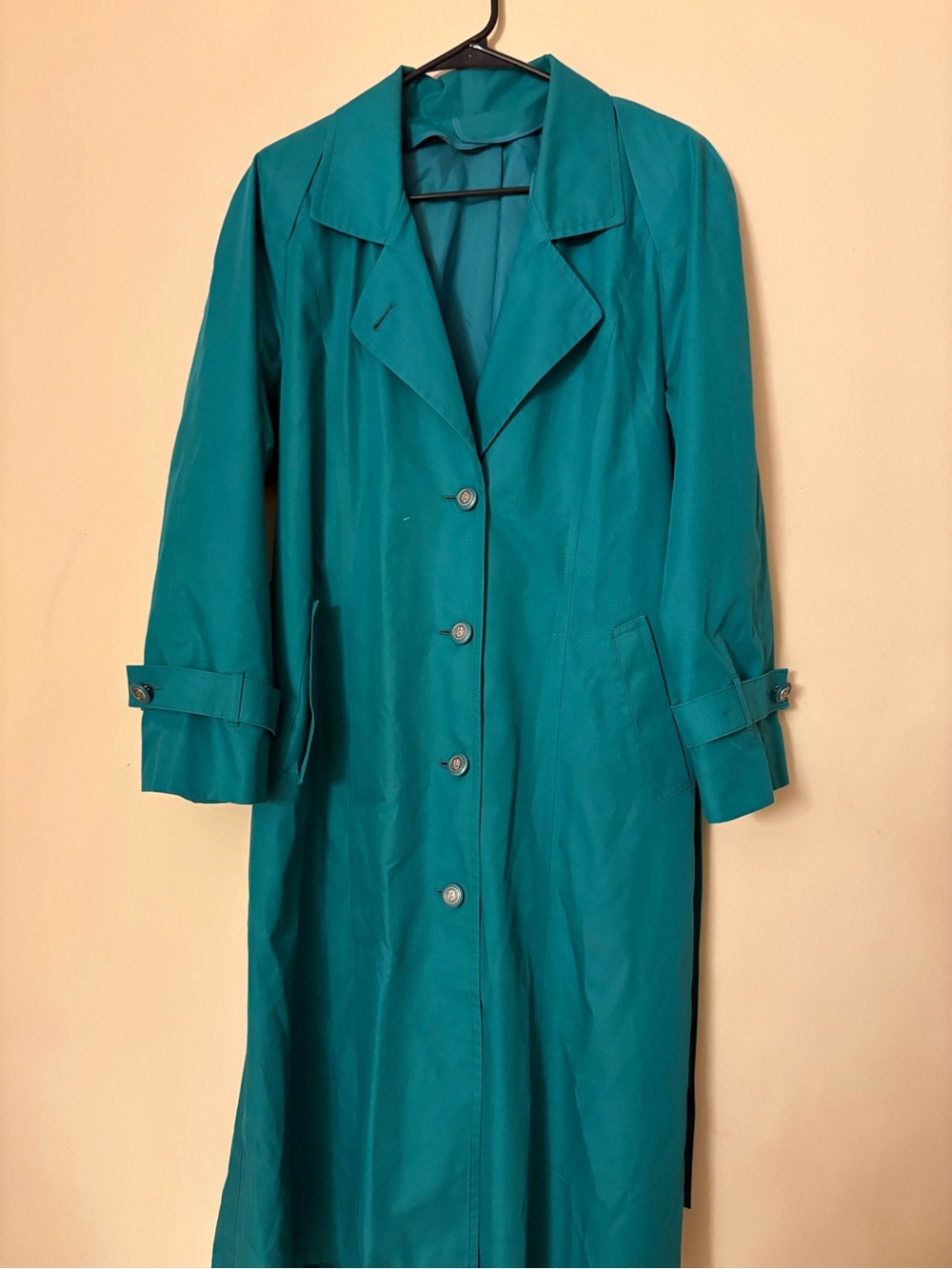 London Fog Teal Long Trench Coat